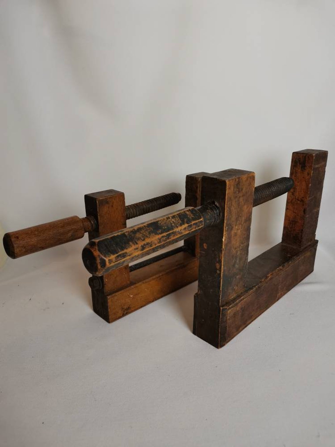 Set of Antique Oak Wood Glue Clamps 1920s Antique Clamps Etsy