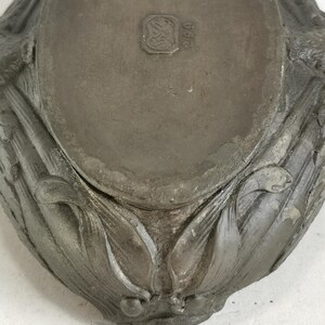 Antique pewter ashtray with two swans 1900s Art Nouveau | Decorative ashtray | Antique pewter swan ashtray | Art Nouveau swan dish image 18