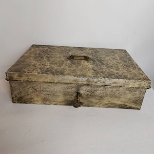 Antique marbled money box 1920s Art deco Antique metal box | Metal storage box | Antique cash drawer vault drawer bank vault marble pattern
