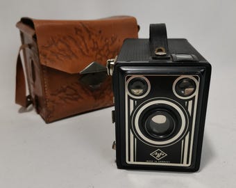 Appareil photo vintage Agfa ISO-PAK avec etui cuir