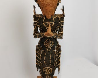 Vintage Balinese Coin Doll Made of Antique Chinese Coins 1970s