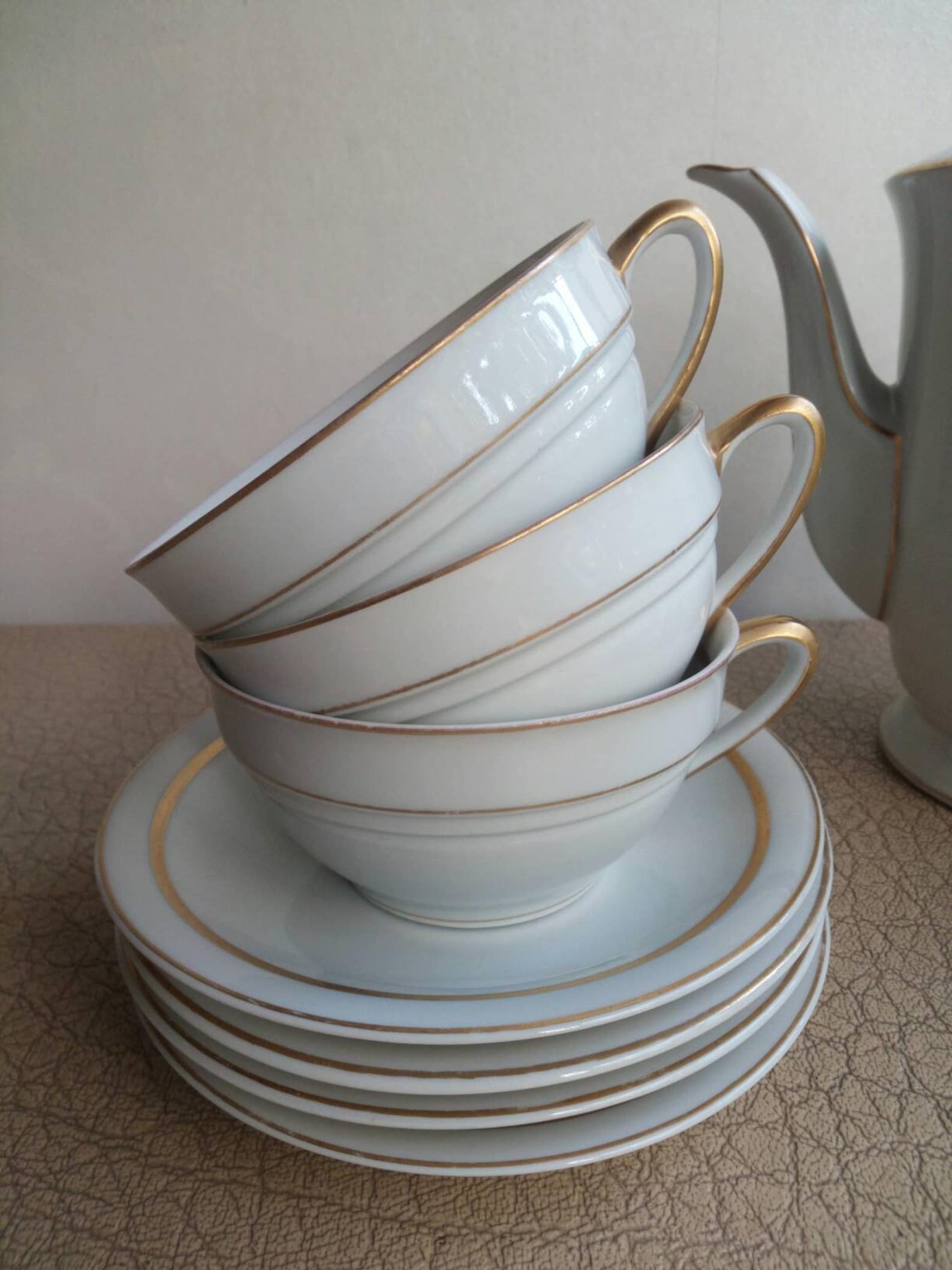 Vintage Art Deco Porcelain Tea Service Cerabel Teapot With 4 Etsy