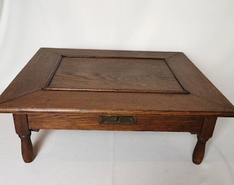 Antique oak writing box on legs 1910s Decorative oak lectern for on table or cupboard | Small antique oak desk | Elegant antique writing box