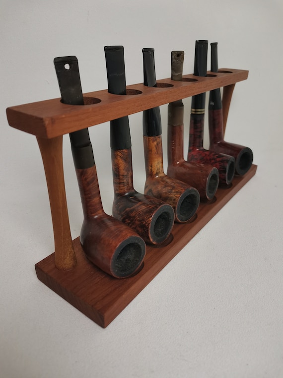 Vintage Wooden Pipe Rack and Six Big Ben Pipes 1960s Tobacco Pipes Wood |  Decorative Pipes | Mancave Decor | Gift Idea Man | Present for Him