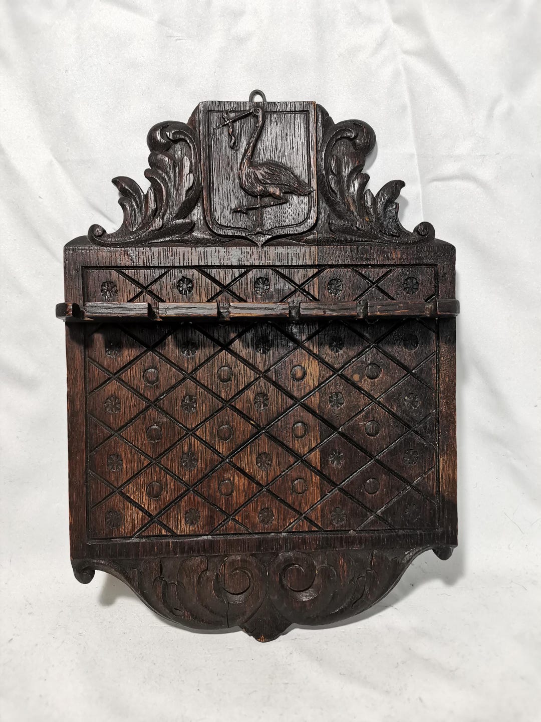 Commemorative Spoon Racks Antique Spoon Rack for 6 Spoons With Carving City Coat of Arms the ...