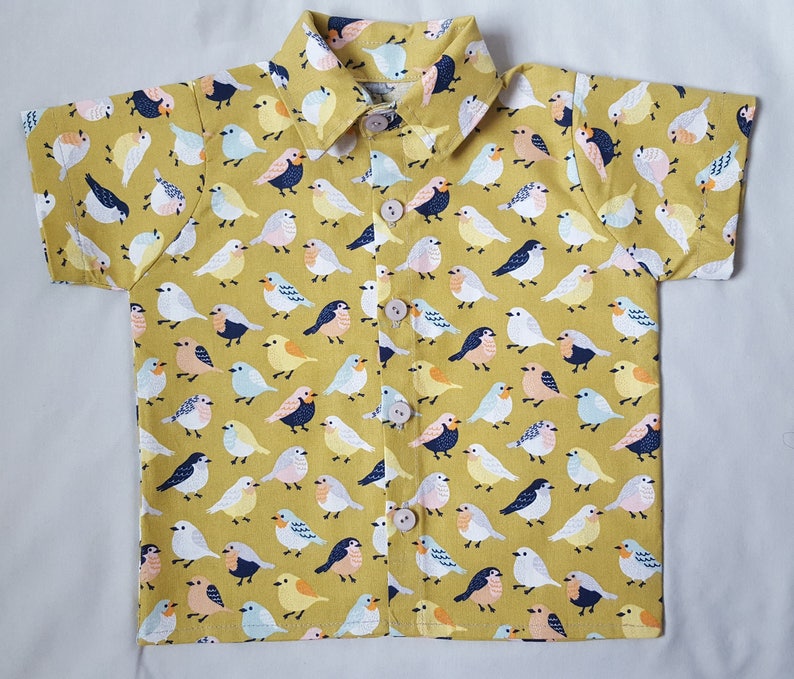 infant yellow button down shirt