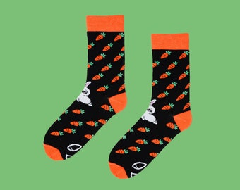 Carrots Socks | Crazy Socks | Fun Socks | Patterned Socks | Bunny Socks | Colorful socks | Gift idea | Men's socks | Quality socks
