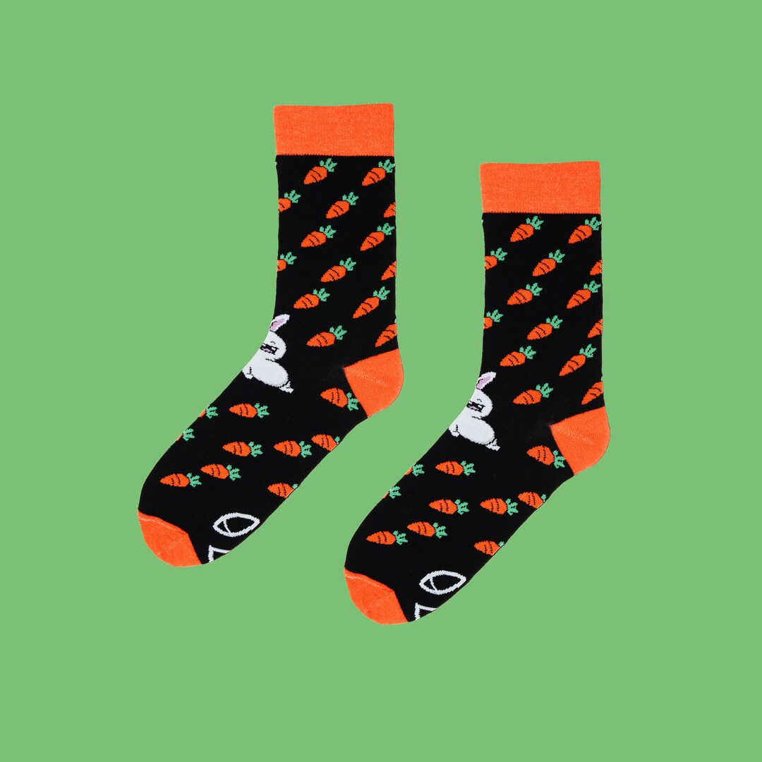 Carrots Socks Crazy Socks Fun Socks Patterned Socks Bunny Socks