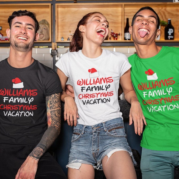 Camisas familiares navideñas a juego, camisas navideñas familiares, camisas de vacaciones de Disney, camisas familiares navideñas, camisas familiares para Navidad