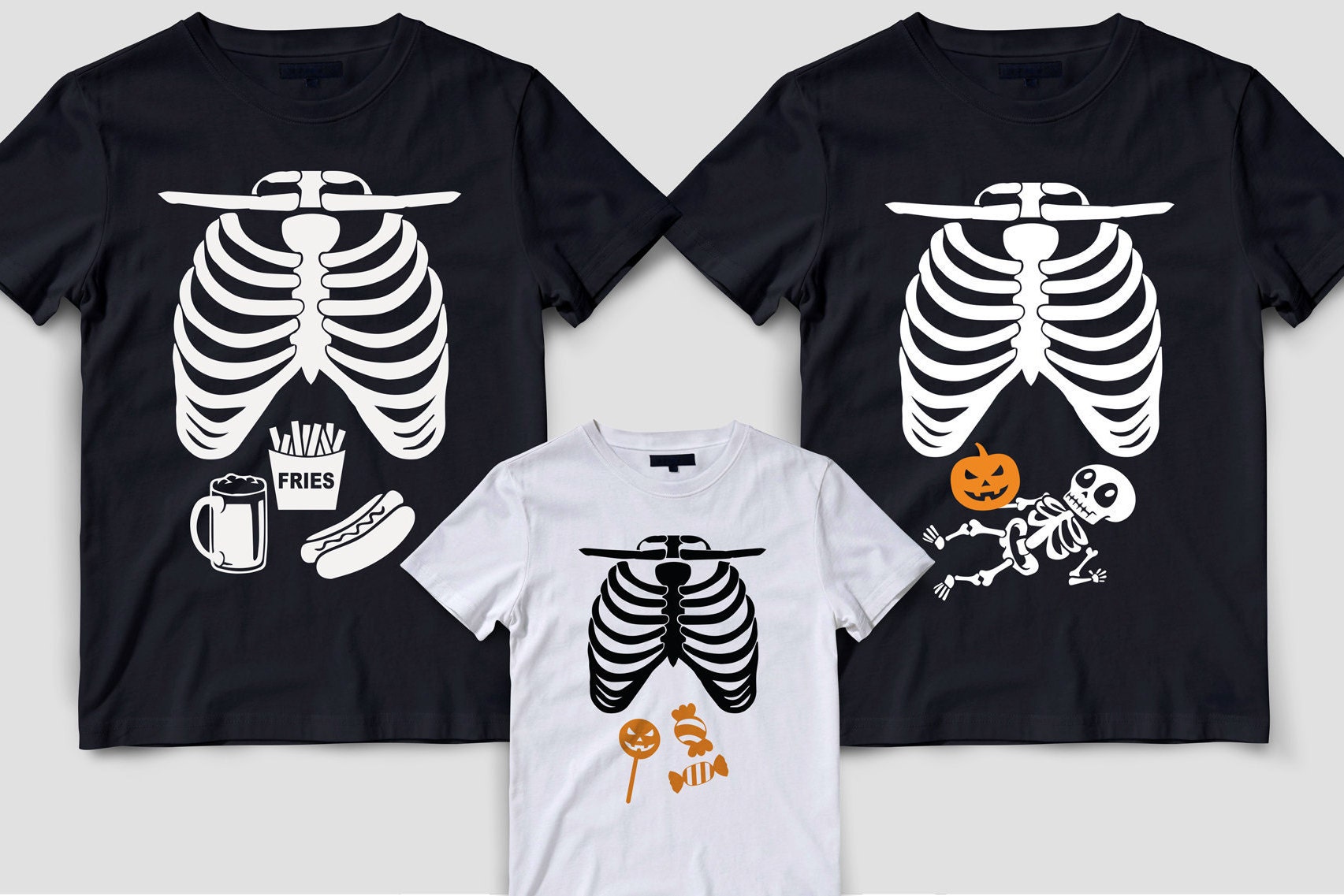 Halloween Maternity Skeleton Matching Family Shirt Pregnancy pic photo