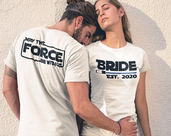 Bride and groom star wars shirts, Mr and Mrs shirts, Star wars couples shirts, Honeymoon shirts, Husband and wife shirts, Couples matching
