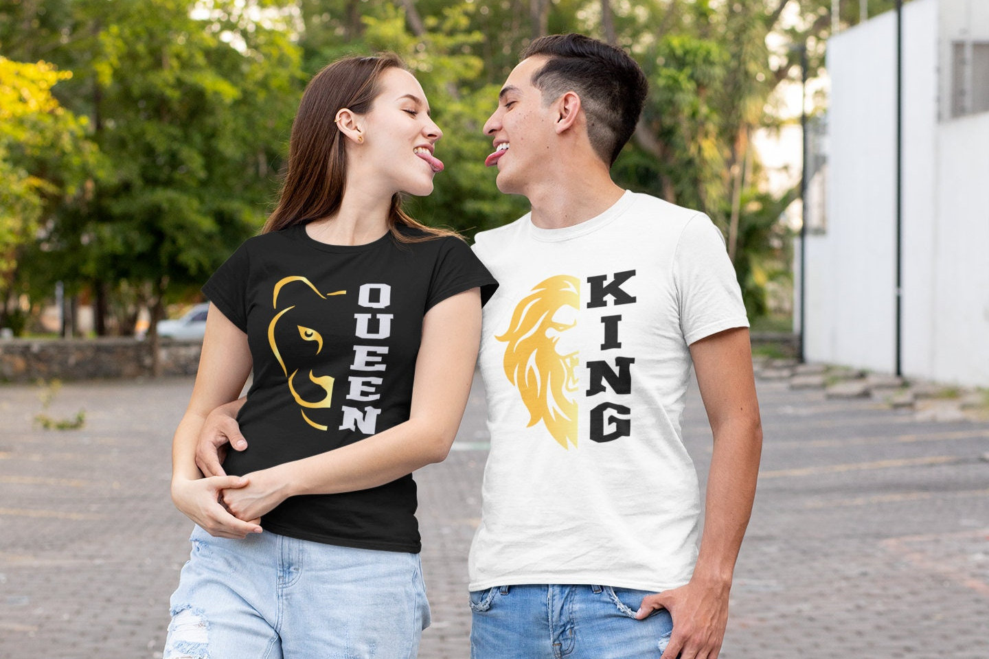 Matching Outfits for Couples Gifts for Him and Her King Queen Couple Shirts  Boys Girls Kids Tee Top