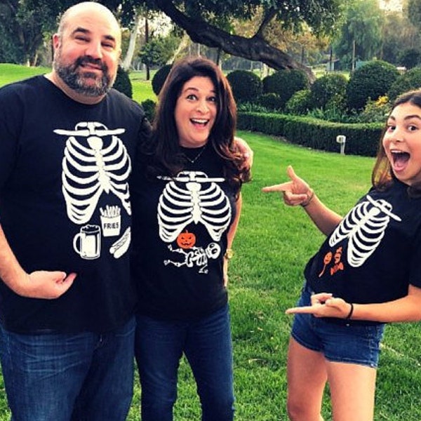 Matching family halloween skeleton, Maternity halloween shirts, Halloween skeleton costume, Halloween announcement shirts, Pregnancy shirt