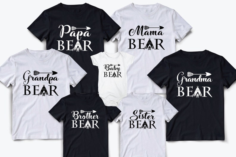 Mama Bear /& Baby Bear Maman et Moi Assortis Ensemble Chemise Body T-Shirt Assorti Familial