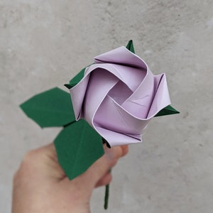 Origami paper rose, romantic flower for wife, unique Valentine&#39;s Day gift, engagement proposal, anniversary present for her