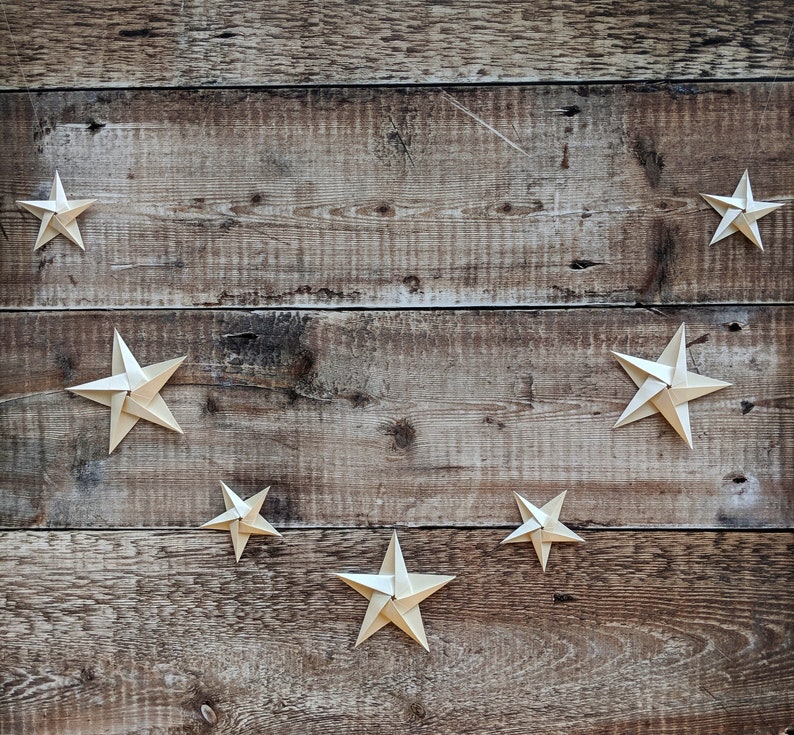 Origami star garland Christmas decoration hanging paper image 1