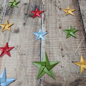 Guirlande d'étoiles en origami, décoration de Noël, guirlande d'étoiles en papier à suspendre, Noël nordique, mariage alternatif, guirlande d'étoiles de style scandinave image 5