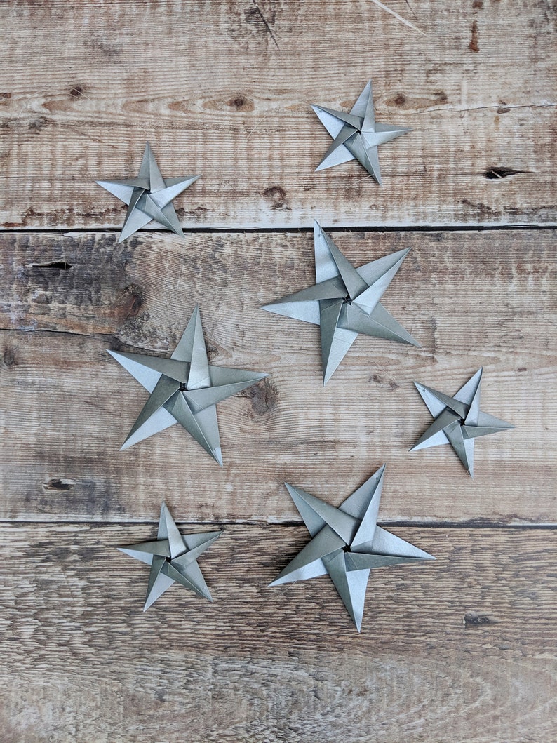 Guirlande d'étoiles en origami, décoration de Noël, guirlande d'étoiles en papier à suspendre, Noël nordique, mariage alternatif, guirlande d'étoiles de style scandinave image 10