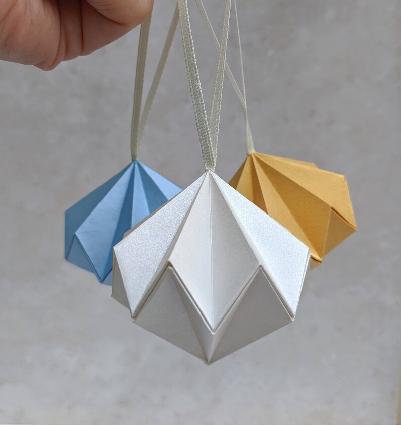 Origami Diamond Ornament Eco Friendly Paper Decorations Etsy