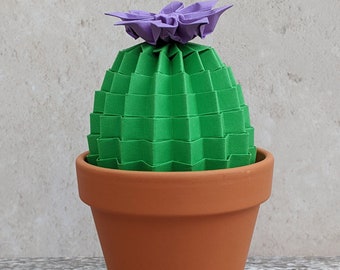 折り紙で作ったサボテン、緑色のフェイク多肉植物、観葉植物、ホーム