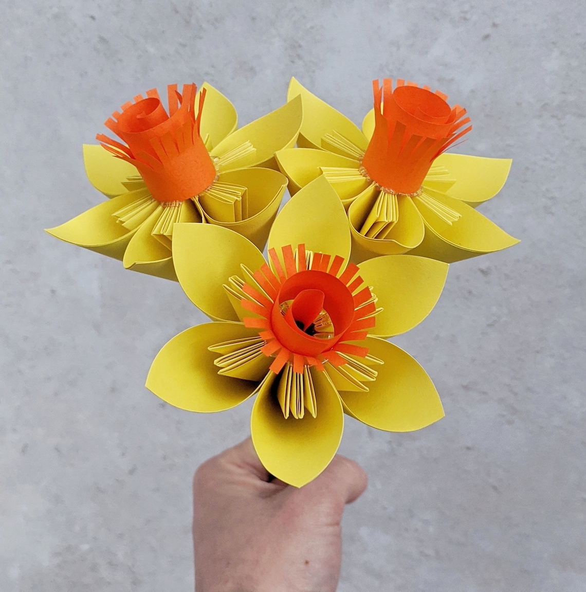 Jonquille en papier origami Fleurs de printemps professeur Etsy