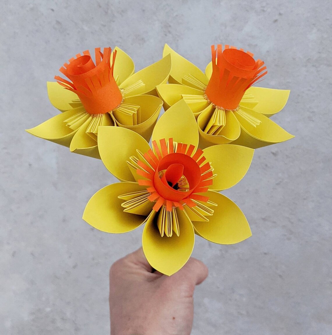Origami Daffodils, Spring Paper Flowers, Mother's Day Gift, Eco ...