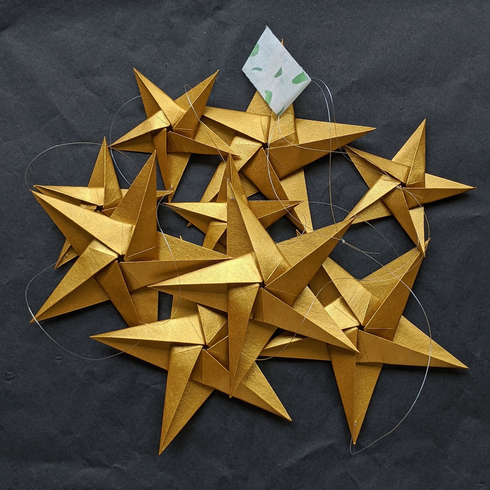 Origami star garland Christmas decoration hanging paper Etsy