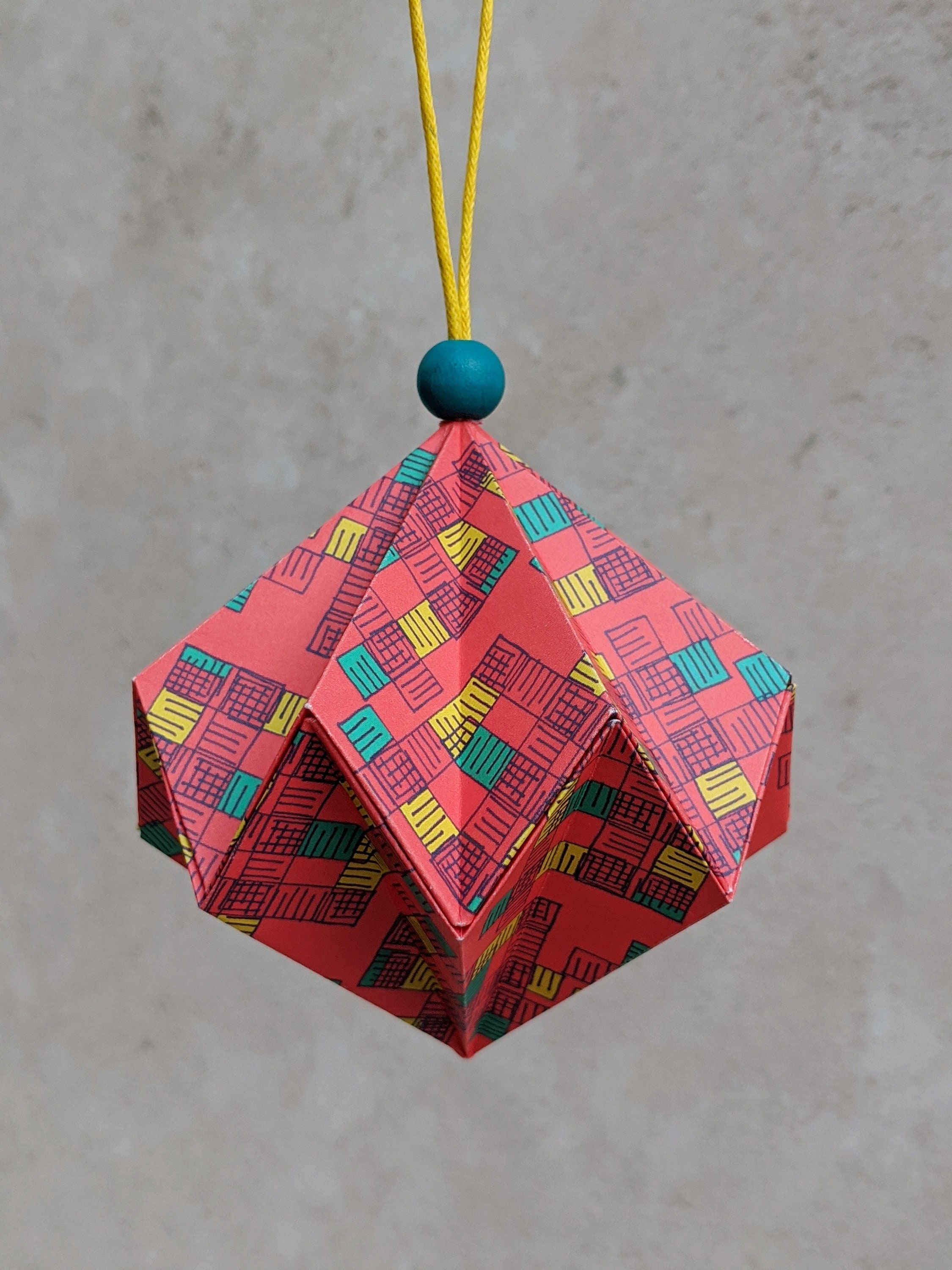 Origami Diamond Bauble Decoration, Eco Friendly Christmas Tree Decor ...