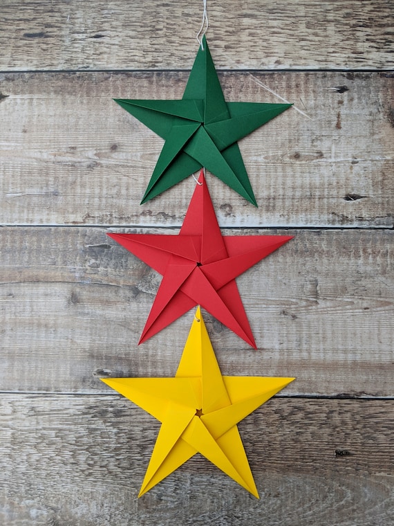 Big Origami Star! Eco Friendly Wall Decor, Recycled Paper Star