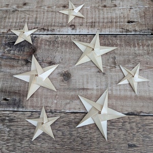 Guirlande d'étoiles en origami, décoration de Noël, guirlande d'étoiles en papier à suspendre, Noël nordique, mariage alternatif, guirlande d'étoiles de style scandinave image 9