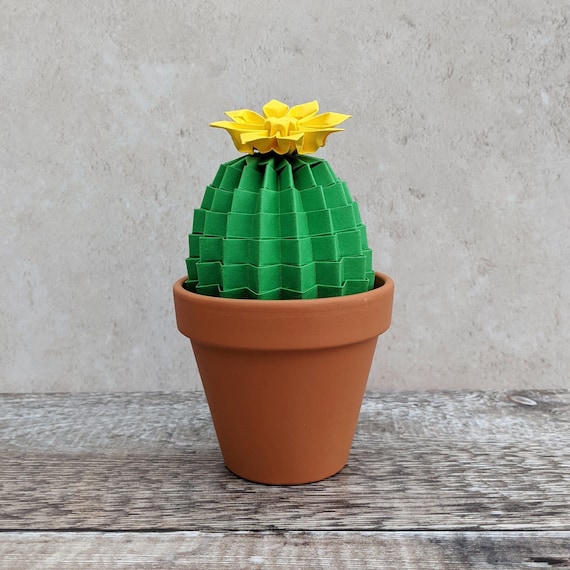 Origami Paper Cactus Plant, Green Faux Succulent, Houseplant, Home Office  Decor, Desk Decoration, Birthday Gift for Dad - Etsy
