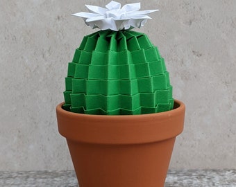 折り紙で作ったサボテン、緑色のフェイク多肉植物、観葉植物、ホーム
