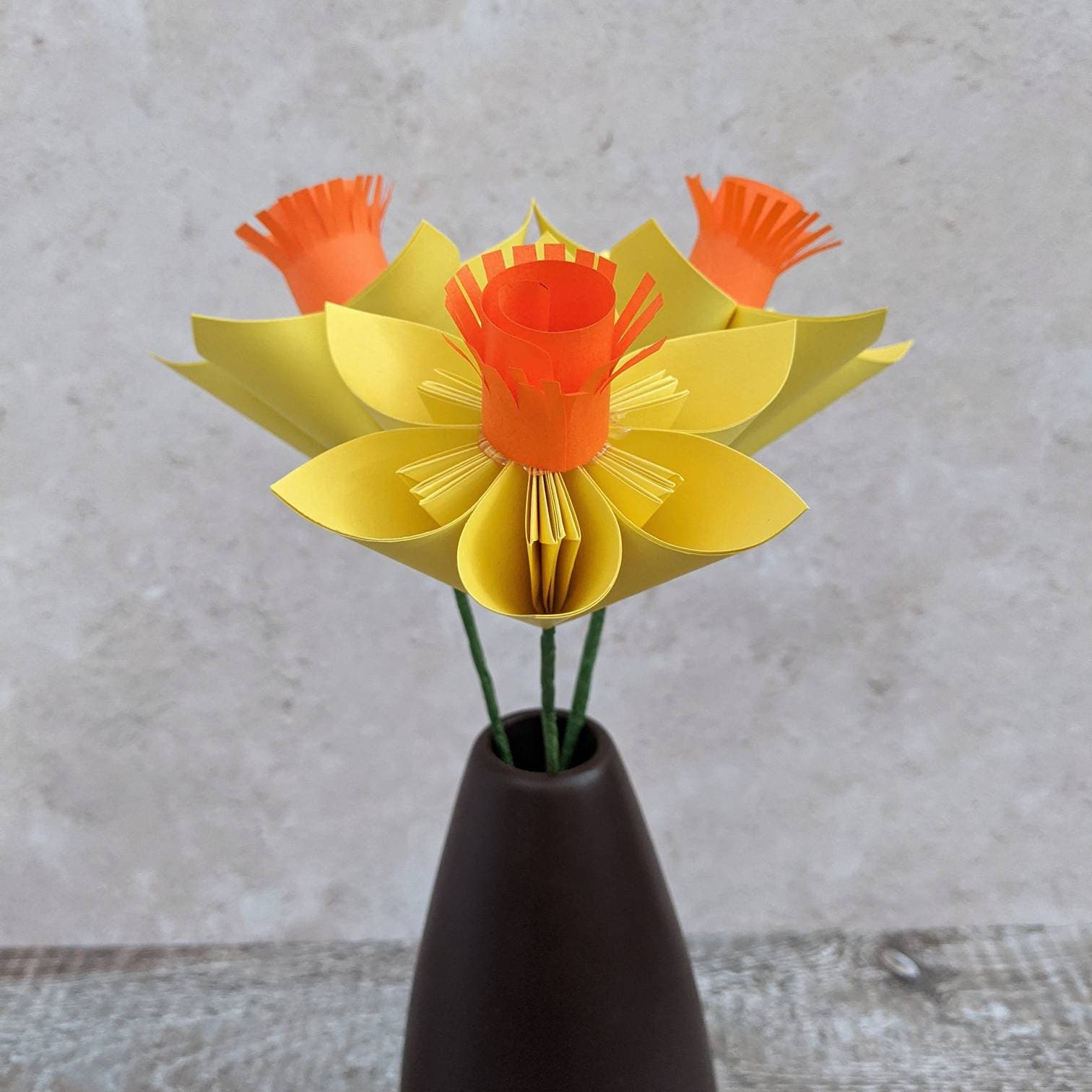 Origami Daffodils, Spring Paper Flowers, Mother's Day Gift, Eco ...