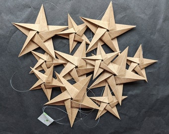 Neutral paper stars bunting, Scandi style, nursery decor, origami star garland, Christmas decoration, eco friendly wedding