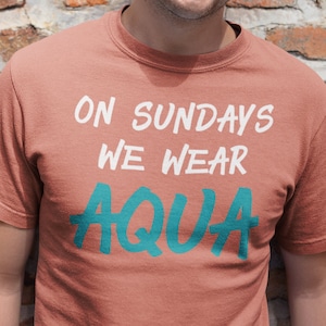 Vinnen op zondag we dragen Aqua T-shirt, dolfijnen shirt, Miami Tee, Florida shirt, strand shirt, retro shirt, vintage tee, hipster Tee
