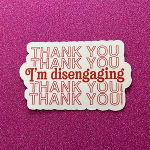Thank You I’m Disengaging Sticker, Thank You Bag, Red, Meredith, Real Housewives of Salt Lake City, RHOSLC, Bravo, Reality TV