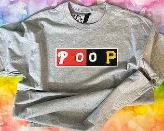 Poop Series T Shirt, Philly, Philadelphia Sports, Hand Drawn, Red, White, Baseball, Pennsylvania, Scorebug, Fan Art