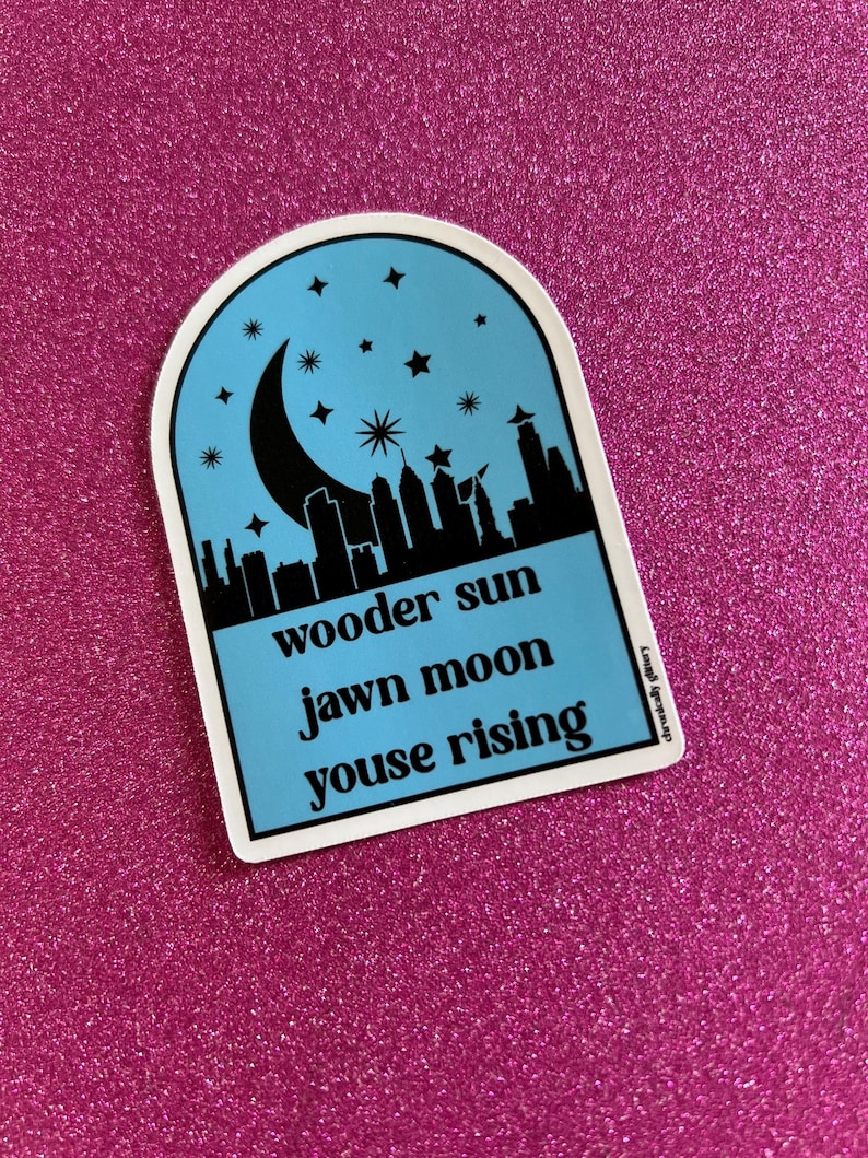Wooder Sun Jawn Moon Youse Rising Sticker, Philadelphia Skyline, Laptop Sticker, Football, Sunday, Philly Slang, Funny bild 3