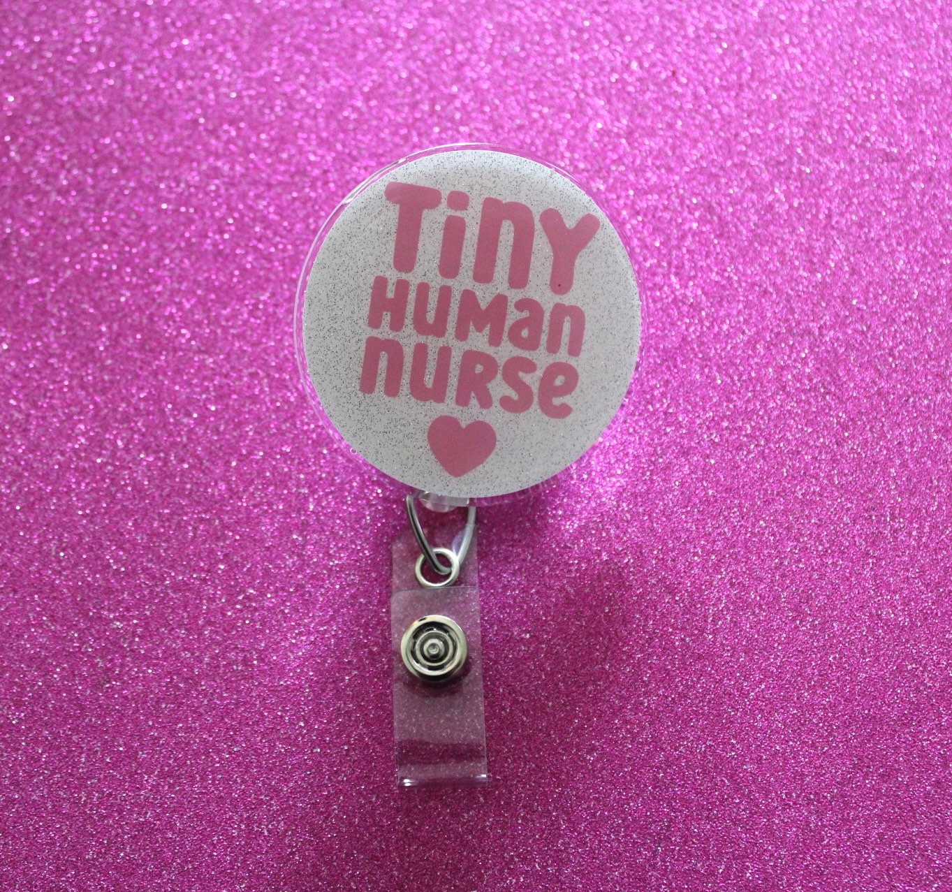 I Love Tiny Humans Badge Reel, Labor & Delivery Nurse Gift, NICU
