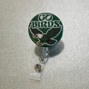 Go Birds Badge Reel, Philly, Philadelphia, Football Sundays, RN, Retractable Badge Holder, Nurse Gift, Interchangeable image 4