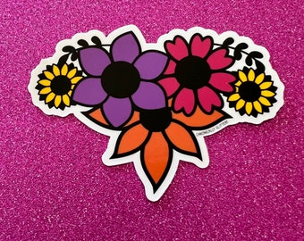 Abstract Floral Uterus Sticker, Hysterectomy Gift, Endometriosis, Adenomyosis, Chronic Pain, Flowers, Midwife, Womens Health, Pretty, Art