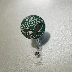 Go Birds Badge Reel, Philly, Philadelphia, Football Sundays, RN, Retractable Badge Holder, Nurse Gift, Interchangeable image 6