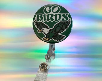 Go Birds Badge Reel, Philly, Philadelphia, Football Sundays, RN, Retractable Badge Holder, Nurse Gift, Interchangeable