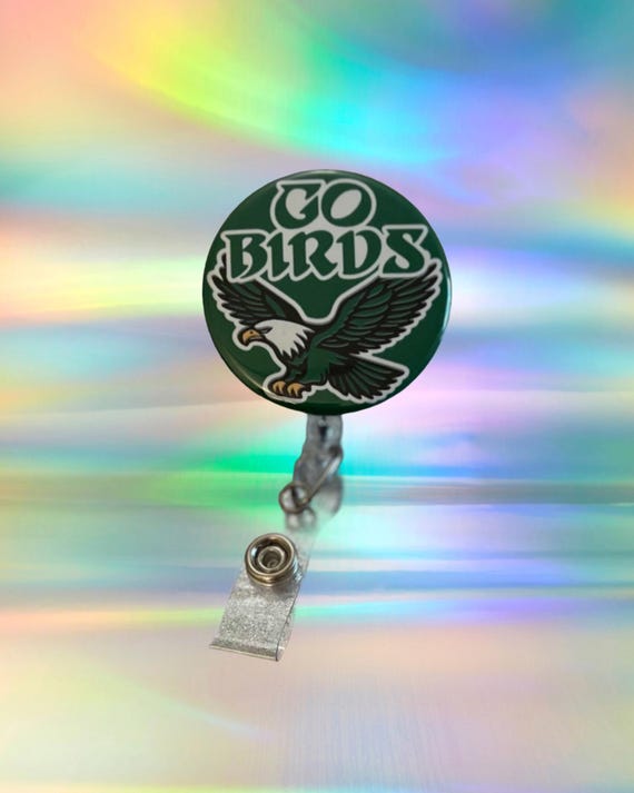 Go Birds Badge Reel, Philly, Philadelphia, Football Sundays, RN, Retractable Badge Holder, Nurse Gift, Interchangeable