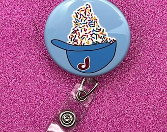 Retro Ice Cream Helmet Badge Reel Topper, Jimmies, RN