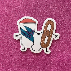 Wooder Ice & Soft Pretzel Sticker, Water Ice, Funny, New Jersey Accent, Philly, BFF, Laptop, Water Bottle, 90s Swirl, Cherry