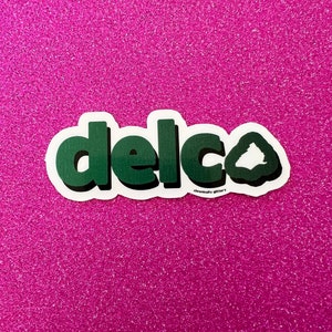 Delco Sticker, Delaware County Ouline, Map, Philadelphia Adjacent, Mood, Laptop Sticker, Pop Culture