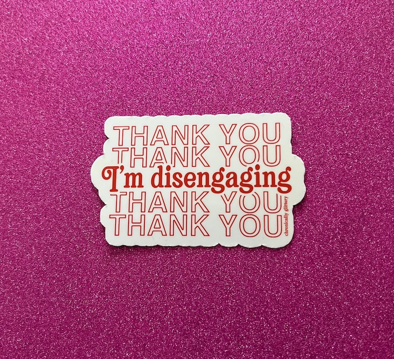 Thank You I’m Disengaging Sticker, Thank You Bag, Red, Meredith, Real Housewives of Salt Lake City, RHOSLC, Bravo, Reality TV Bild 1