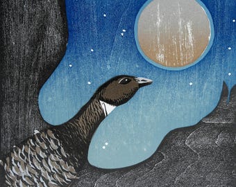 Limited Edition Woodcut Print: By the Stars
