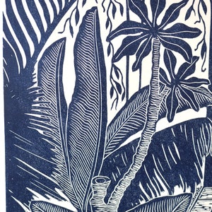 The Palm House Original Limited Edition Lino print, Linocut print, Hand printed, Kew Gardens, Black ink print, nature print, exotic print image 6